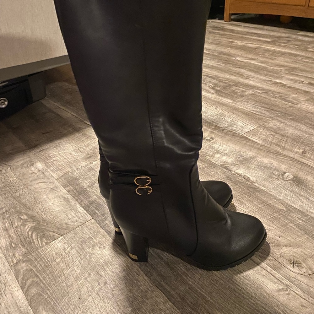 Black knee high boots